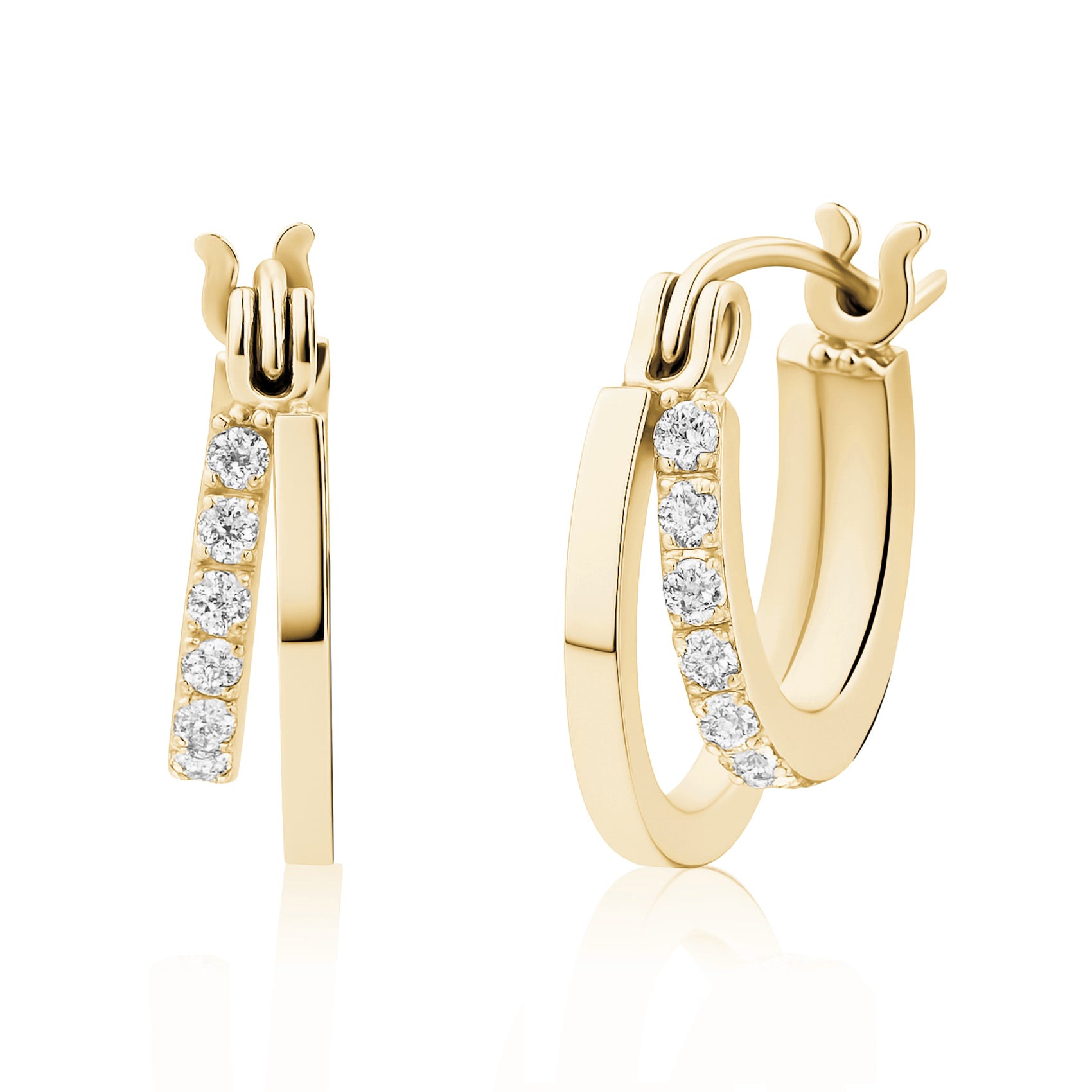 Contemporary Double Hoops - Earrings - The Steel Shop