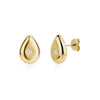 Gold Celestial Teardrop Stud Earrings with cubic zirconia stone