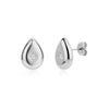 Silver Celestial Teardrop Stud Earrings with cubic zirconia stone