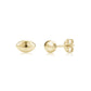 Gold sleek dome stud earrings 8x5mm made of polished stainless steel with butterfly backing