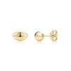 Gold sleek dome stud earrings 8x5mm made of polished stainless steel with butterfly backing