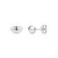 Silver sleek dome stud earrings 8x5mm made of polished stainless steel with butterfly backing