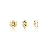 Gold Classic Bloom Bead Stud Earrings showing front and side views