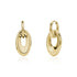 Bold oval link drop earrings in polished gold stainless steel with smooth reflective surface.