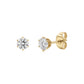 Pair of minimal 4mm stainless steel round stud earrings displayed on a white background