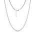 Silver Infinity Twist Necklace with 3mm wide rope chain and 16 inch length plus 2 inch extension