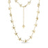 Gold stainless steel starfish link necklace with heart charm extension on white background