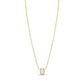 Gold stainless steel necklace featuring cushion-shaped mother of pearl charm on a delicate chain