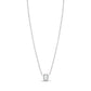 Silver stainless steel necklace with cushion-shaped mother of pearl charm on a fine chain