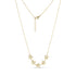 Gold stainless steel Starfish Stone Necklace with five cubic zirconia set starfish charms and adjustable chain length.