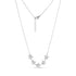 Silver stainless steel Starfish Stone Necklace with five cubic zirconia set starfish charms and adjustable chain length.