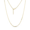 Gold fine link necklace with 2.5mm wide chain and adjustable lobster clasp closure