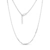 Silver fine link necklace with 2.5mm wide chain and adjustable lobster clasp closure