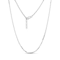 Silver fine link necklace with 2.5mm wide chain and adjustable lobster clasp closure