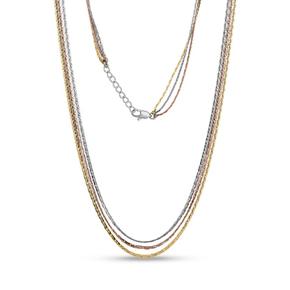 Minimalist Tri-Color Link Necklace - Women's Necklaces - The Steel Shop