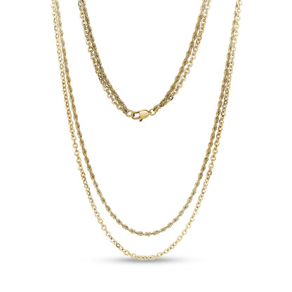 Layered Rope and Link Chain - Women's Necklaces - The Steel Shop