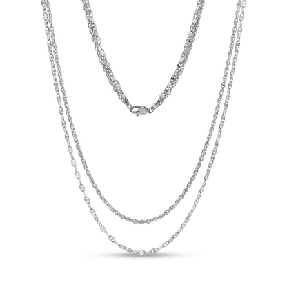 Layered Twist and Oval Link Chain - Women's Necklaces - The Steel Shop