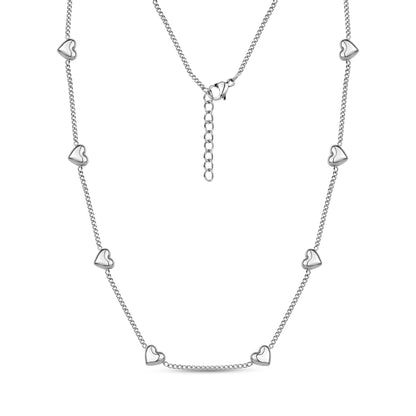 Heart Station Necklace - Women's Necklaces - The Steel Shop