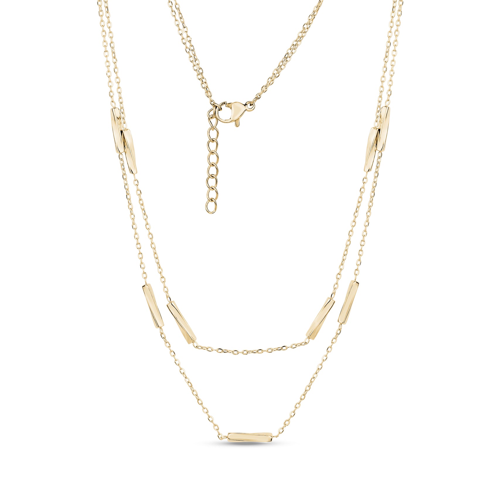 Minimalist Layered Bar Chain Necklace - Women's Necklaces - The Steel Shop