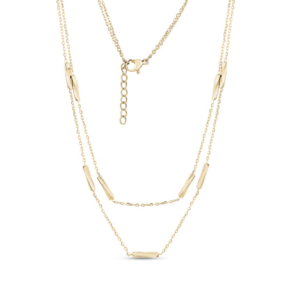 Minimalist Layered Bar Chain Necklace - Women's Necklaces - The Steel Shop