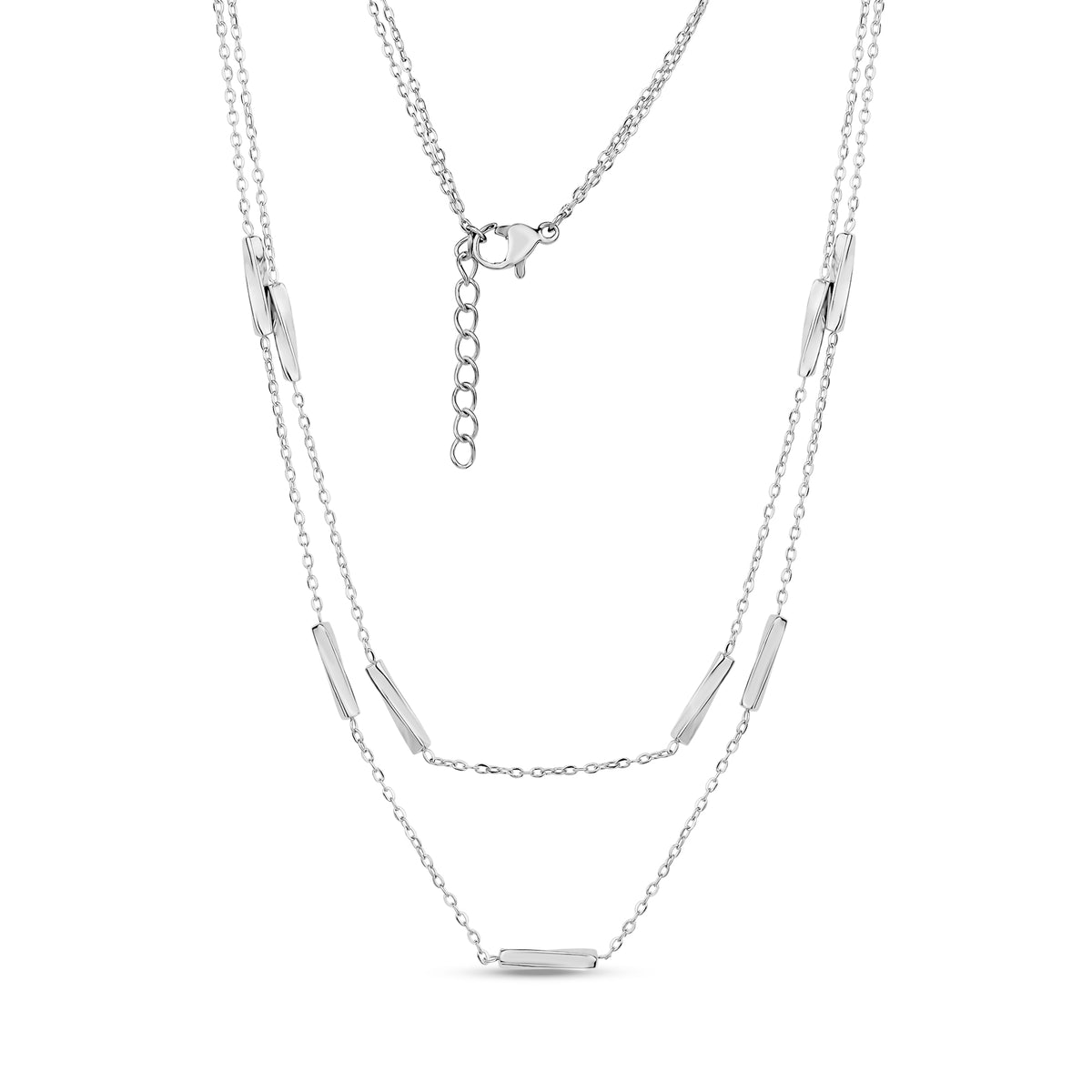 Modern Minimal Chain Minimalist Layered Bar Chain Necklace – The Steel Shop