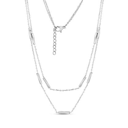 Minimalist Layered Bar Chain Necklace - Women's Necklaces - The Steel Shop