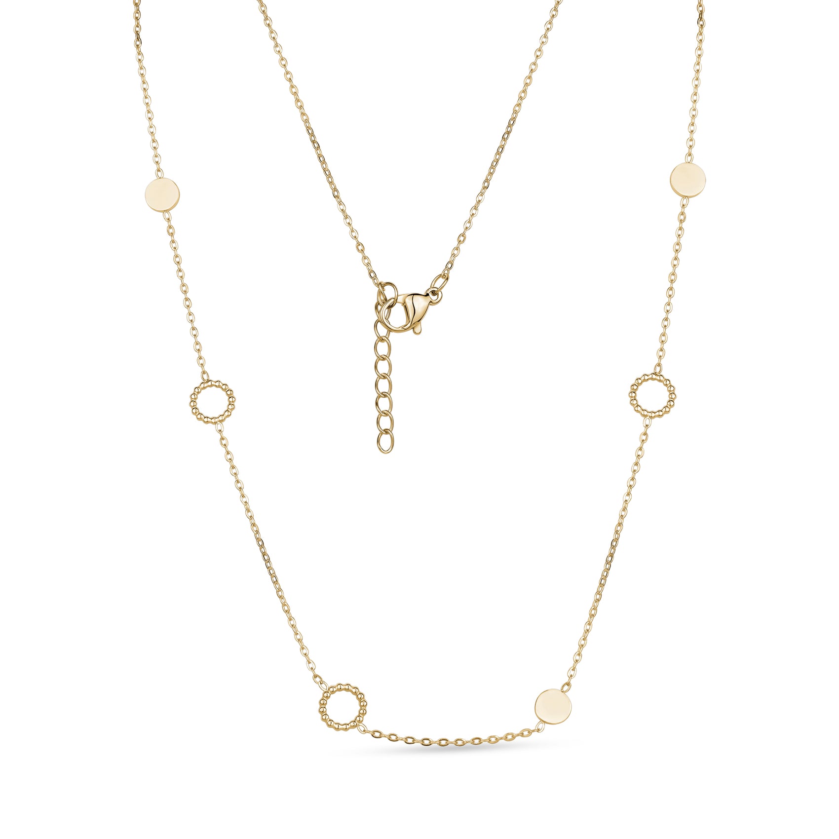 Circle and Disk Chain Necklace - Women's Necklaces - The Steel Shop