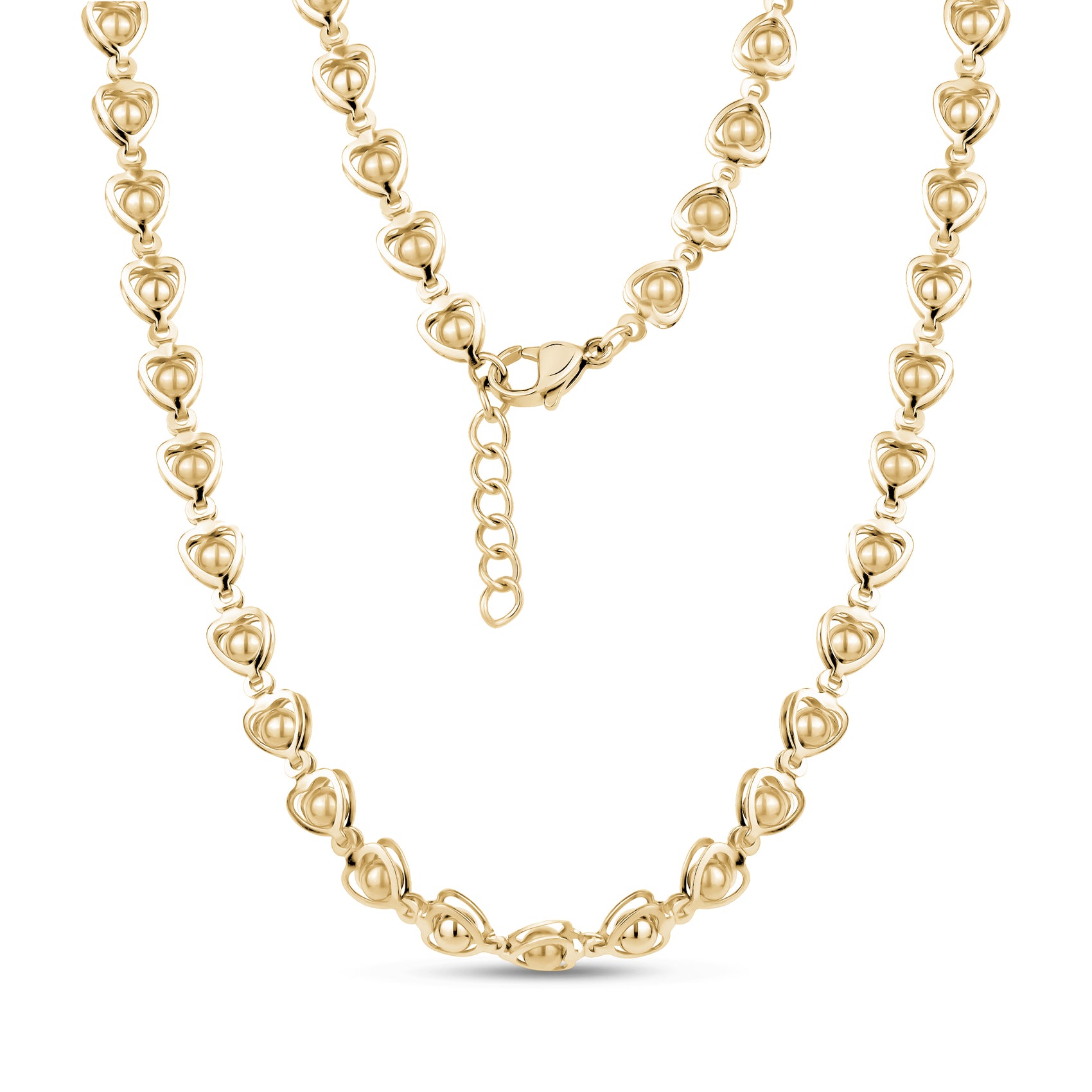 Heart Link Chain Necklace - Women's Necklaces - The Steel Shop