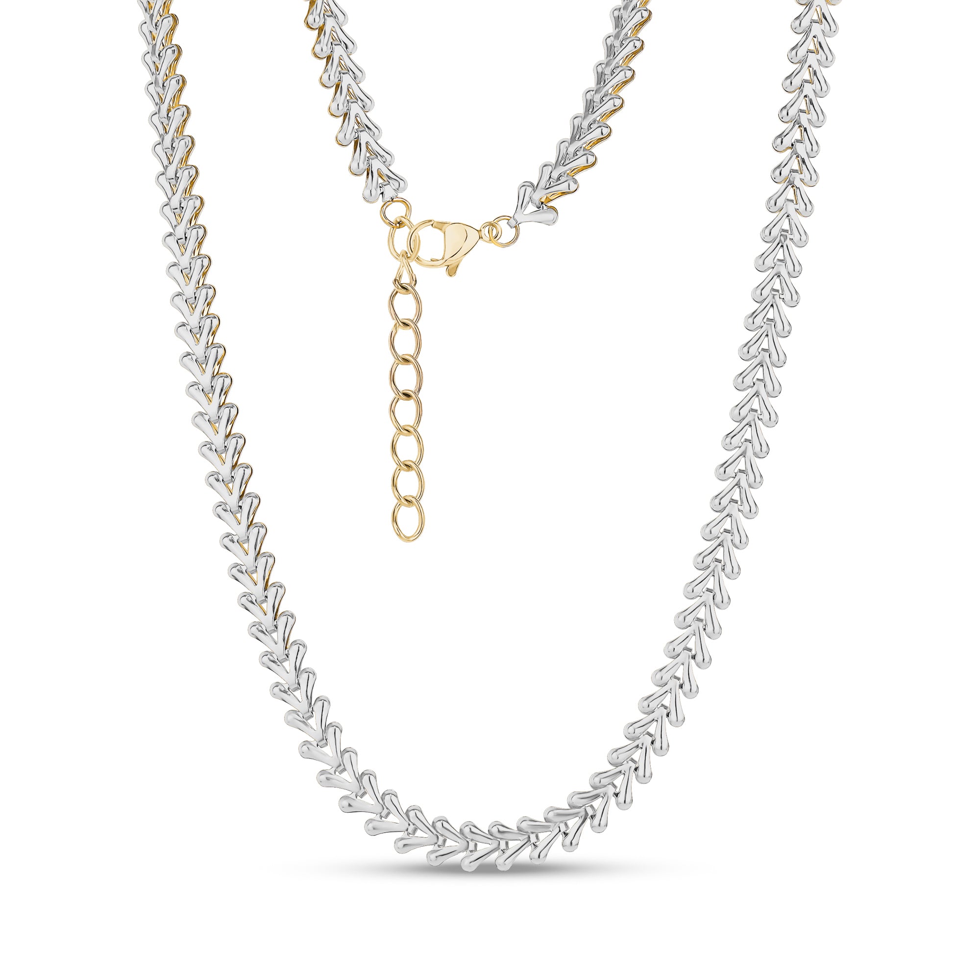 Gold and Silver Reversible Arrow Link Necklace – The Steel Shop