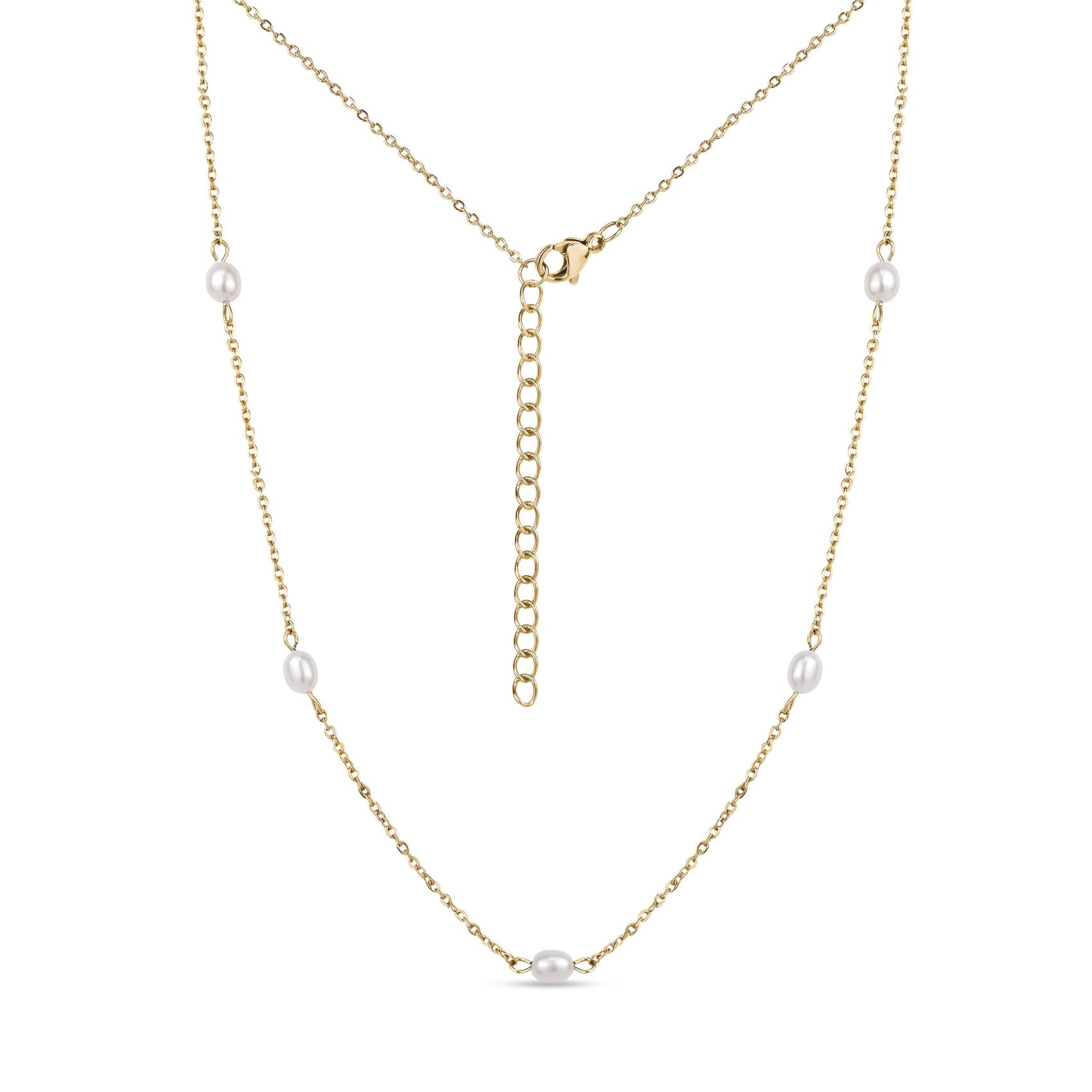 Freshwater Pearl Station Necklace - Women's Necklaces - The Steel Shop