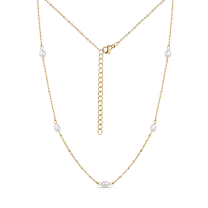 Freshwater Pearl Station Necklace - Women's Necklaces - The Steel Shop