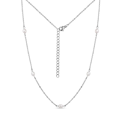 Freshwater Pearl Station Necklace - Women's Necklaces - The Steel Shop