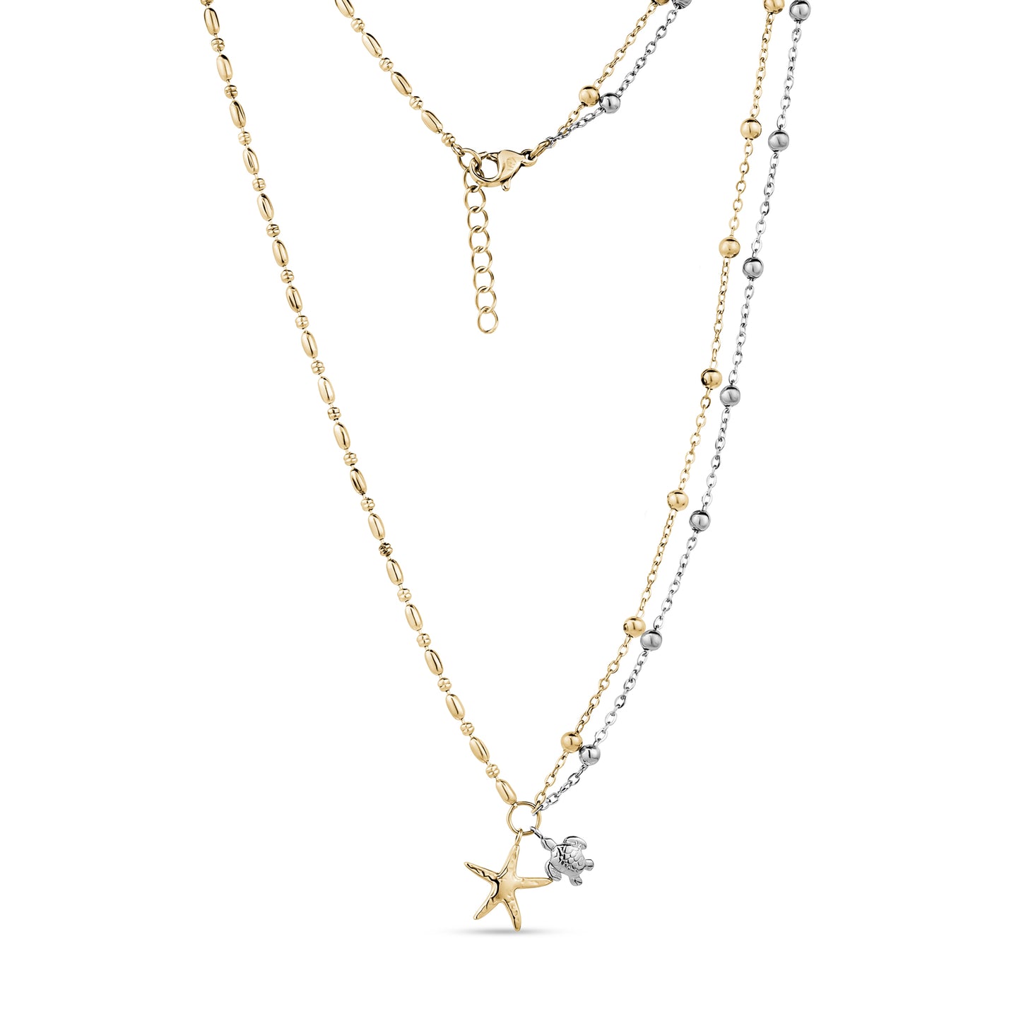 Starfish Duo Charm Necklace