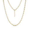 Gold polished oval link necklace with 6x4mm links and 16 inch length plus 2 inch extension