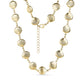 Gold-toned seashell charm link necklace with lobster clasp and extension chain