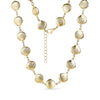 Gold-toned seashell charm link necklace with lobster clasp and extension chain