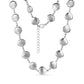 Silver-toned seashell charm link necklace with lobster clasp and extension chain