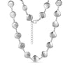 Silver-toned seashell charm link necklace with lobster clasp and extension chain