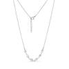 Silver marquise mother of pearl necklace with 16-inch chain and 2-inch extension
