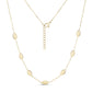 Gold sleek oval dome linked necklace with adjustable chain clasp on white background