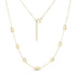 Gold sleek oval dome linked necklace with adjustable chain clasp on white background