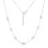 Silver sleek oval dome linked necklace with adjustable chain clasp on white background