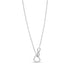 Silver infinity heart pendant necklace with crystal stones on a delicate chain with extension