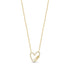 Gold open heart necklace with sparkling stones and &