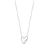 Silver open heart necklace with sparkling stones and &