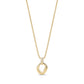 Gold polished loop pendant necklace with 16-inch chain and 2-inch extension