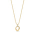 Gold polished loop pendant necklace with 16-inch chain and 2-inch extension