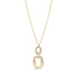 Gold stainless steel Atelier Link pendant necklace with cubic zirconia stones on a fine chain.