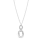 Silver stainless steel Atelier Link pendant necklace with cubic zirconia stones on a delicate chain.