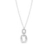 Silver stainless steel Atelier Link pendant necklace with cubic zirconia stones on a delicate chain.